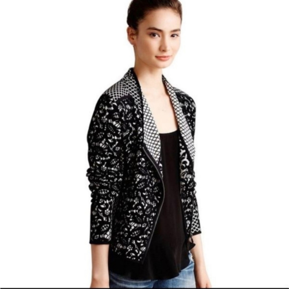 Moth Black and White Patterned Sweater